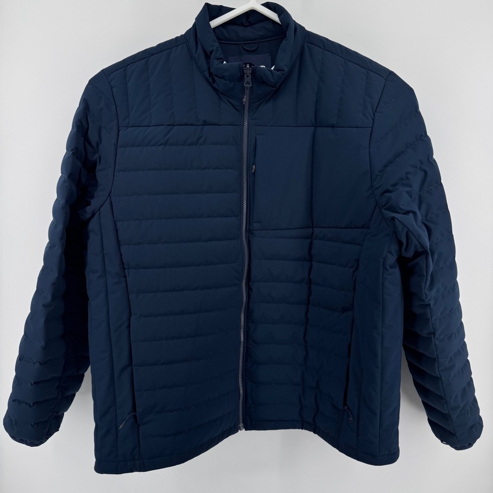 Lands'‎ End Puffer Jacket Mens XXL/T Navy Blue Quilted Down Insulated 512177